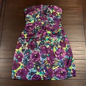 Designer Strapless Floral Dress